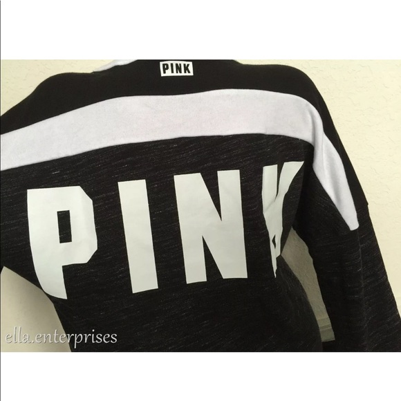 VS Pink Black Marl White Lace Up Varsity Crew - Picture 2 of 8